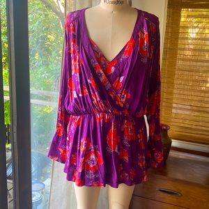 Free People flirty tunic blouse size large